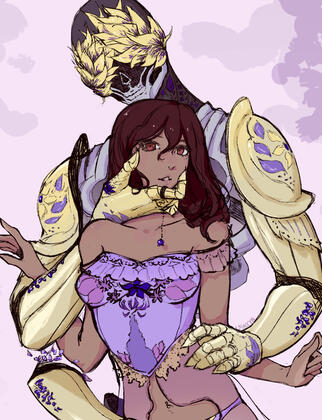 An illustration I made of Nycto and I.