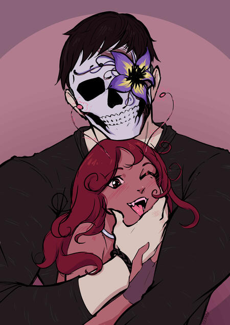 Nycto and Maocra - Human x Alien Illustration